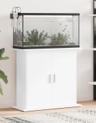 vidaXL Поставка за аквариум бяла 81x36x73 см инженерно дърво
