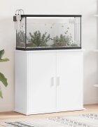 vidaXL Поставка за аквариум бяла 81x36x73 см инженерно дърво