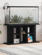 vidaXL Поставка за аквариум черна 120x40x60 см инженерно дърво