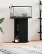 vidaXL Поставка за аквариум черно и дъб 605x36x725см инженерно дърво