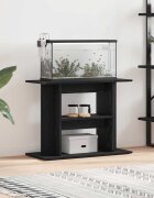 vidaXL Поставка за аквариум черно и дъб 80x35x60 см инженерно дърво