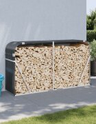 vidaXL Поставка за дърва антрацит 180x45x100 см поцинкована стомана