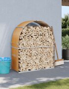 vidaXL Поставка за дърва дървесен вид 120x45x140 см стомана