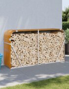 vidaXL Поставка за дърва дървесен вид 180x45x100 см стомана
