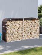 vidaXL Поставка за дърва кафяв 180x45x100 см поцинкована стомана