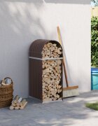 vidaXL Поставка за дърва кафяв 40x45x100 см поцинкована стомана