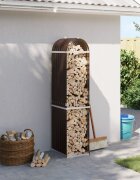 vidaXL Поставка за дърва кафяв 40x45x170 см поцинкована стомана