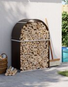 vidaXL Поставка за дърва кафяв 80x45x120 см поцинкована стомана
