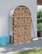 vidaXL Поставка за дърва сребрист 120x45x210 см поцинкована стомана