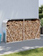 vidaXL Поставка за дърва сребрист 180x45x100 см поцинкована стомана