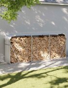 vidaXL Поставка за дърва сребрист 234x45x100 см поцинкована стомана
