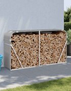 vidaXL Поставка за дърва светлосив 180x45x100см поцинкована стомана