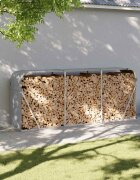 vidaXL Поставка за дърва светлосив 234x45x100см поцинкована стомана