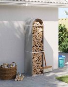 vidaXL Поставка за дърва светлосив 40x45x170 см поцинкована стомана