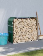 vidaXL Поставка за дърва зелена 120x45x100 см поцинкована стомана