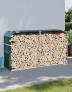 vidaXL Поставка за дърва зелена 180x45x100 см поцинкована стомана