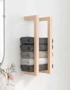 vidaXL Поставка за хавлии 23x18x60 см борово дърво масив
