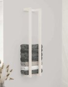 vidaXL Поставка за хавлии Бяло 23x18x110 см борово дърво масив