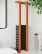 vidaXL Поставка за хавлии восъчнокафява 23x18x110см борово дърво масив