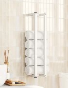 vidaXL Поставка за кърпи бяла 125x125x60 см стомана
