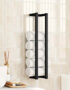 vidaXL Поставка за кърпи черна 125x125x60 см желязо