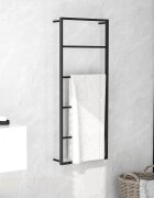 vidaXL Поставка за кърпи черна 45x10x115 см стомана