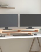 vidaXL Поставка за монитор 100x27x14 см бор масив