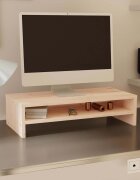 vidaXL Поставка за монитор 50x24x13 см бор масив