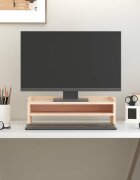 vidaXL Поставка за монитор 50x24x16 см бор масив