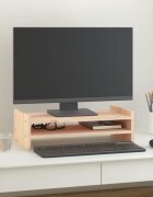 vidaXL Поставка за монитор 50x27x15 см бор масив