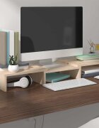 vidaXL Поставка за монитор 60x24x105 см бор масив