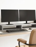 vidaXL Поставка за монитор бетонно сив 100x27x10 см инженерно дърво