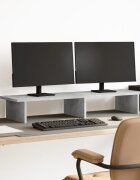 vidaXL Поставка за монитор бетонно сива 100x27x15см инженерно дърво