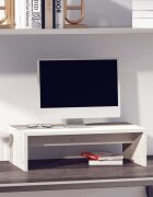 vidaXL Поставка за монитор бяла 50x27x15 см бор масив
