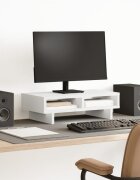 vidaXL Поставка за монитор бяла 50x27x15 см инженерно дърво