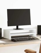 vidaXL Поставка за монитор бяла 54x22x15 см инженерно дърво
