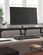 vidaXL Поставка за монитор черна 105x23x155 см инженерно дърво