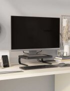 vidaXL Поставка за монитор черна 37x28x115 см