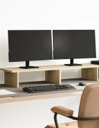 vidaXL Поставка за монитор дъб сонома 100x27x15 см инженерно дърво
