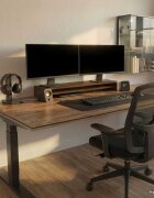 vidaXL Поставка за монитор кафяв дъб 100x24x13 см инженерно дърво
