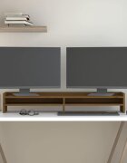 vidaXL Поставка за монитор меденокафява 100x24x16 см бор масив