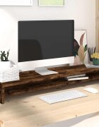 vidaXL Поставка за монитор опушен дъб 100x24x13 см инженерно дърво