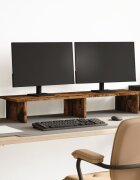 vidaXL Поставка за монитор опушен дъб 100x27x15 см инженерно дърво