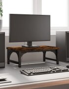 vidaXL Поставка за монитор опушен дъб 37x23x14 см инженерно дърво