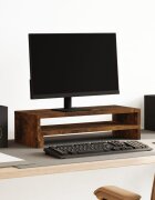 vidaXL Поставка за монитор опушен дъб 54x22x15 см инженерно дърво