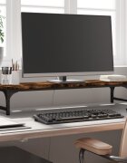 vidaXL Поставка за монитор опушен дъб 85x23x155 см инженерно дърво