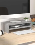 vidaXL Поставка за монитор сив сонома 42x24x13 см инженерно дърво