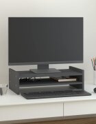 vidaXL Поставка за монитор сива 50x27x15 см бор масив