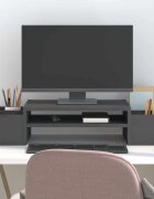 vidaXL Поставка за монитор сива 70x275x15 см бор масив