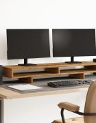 vidaXL Поставка за монитор старо дърво 100x27x15 см инженерно дърво